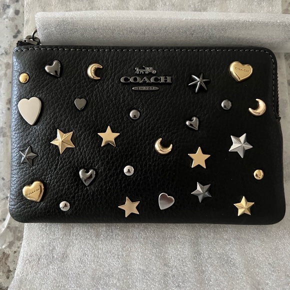 Coach Handbags - Coach Corner Zip Wristlet with Rivets NWT
